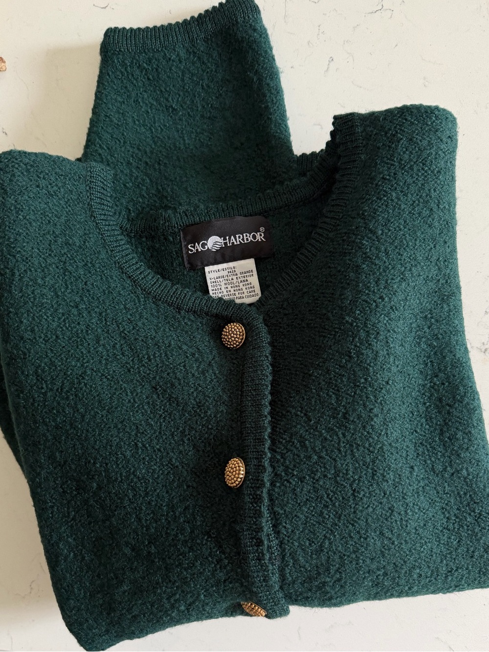 VTG 100% Wool Lady Jacket - Emerald Green, Gold Buttons - Picture 2 of 10